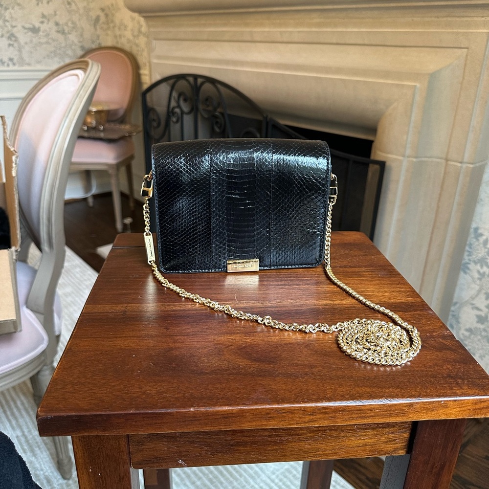 Michael Kors Black Snakeskin Crossbody with Dust Bag